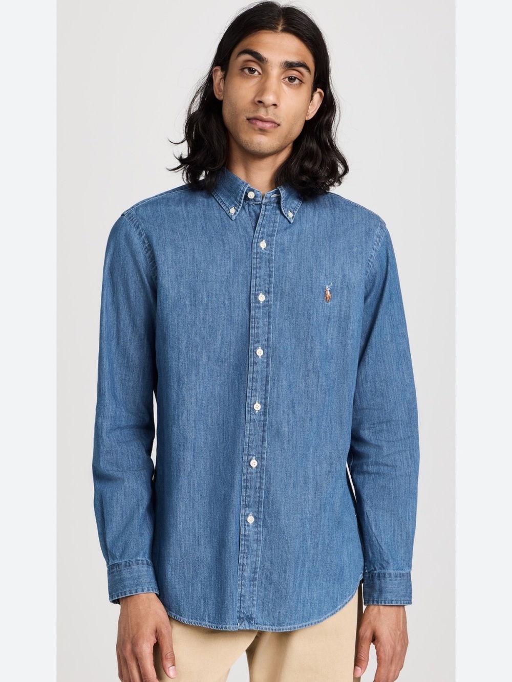 Polo by Ralph Lauren Light Blue Denim Button-Down Shirt. Size 16-35. New